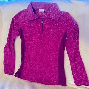 Columbia Med magenta quarter zip sweater